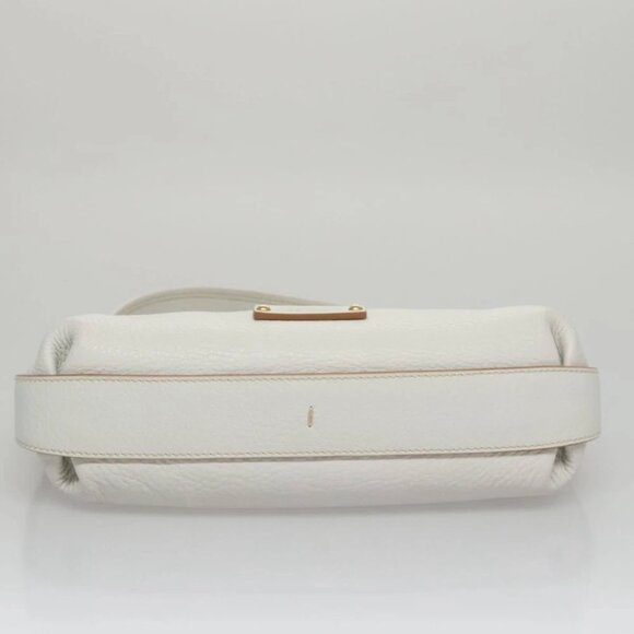 Salvatore Ferragamo Shoulder Bag Leather White Auth 105780V